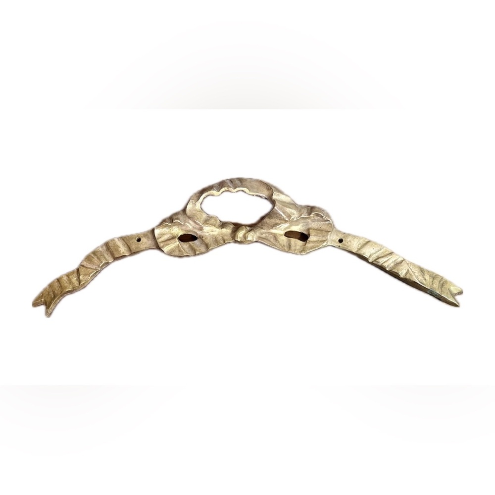 Vintage Brass Ribbon Bow Wall Decor Door/Picture Or Art Topper-Boho, Coquette